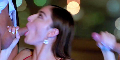 Filthy whores are sucking those fat big dicks like lollipops