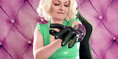 ASMR: My New Dark Green Metallic Opera Long Latex Gloves - Sexy Rubber Tease - Arya Grander