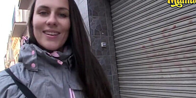 Brunette chick Mea Melone fucks with co-worker in the warehouse