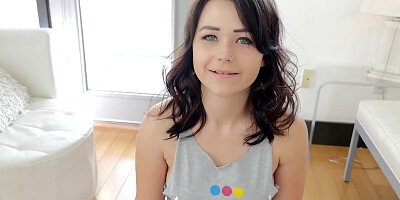 Cute Small Tits Teen Aria Young First Time Suck Dick on Knees