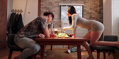 Sexy nurse using her big boobs to make her master happy