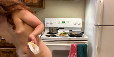 Long-haired Babe Spells Worcestershire Correctly. Naked in the Kitchen Episode 70