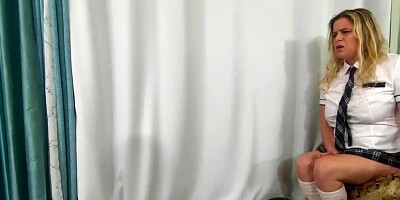 Stepdad fucks and cums in stepson's girlfriend