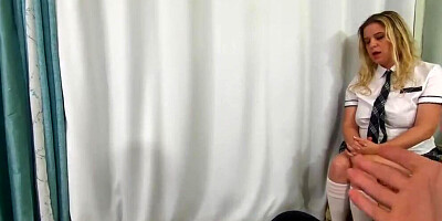 Stepdad fucks and cums in stepson's girlfriend