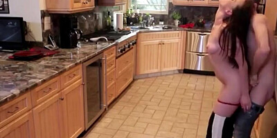 Lustful MILF was lured into kitchen sex by son's jock buddy