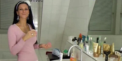 Step-sister helps german not Step-brother with Handjob POV