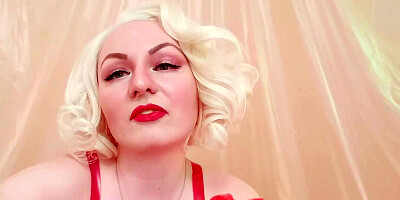 Strap-on POV video: topless Mistress in thigh high overknee boots with long gloves - Arya Grander