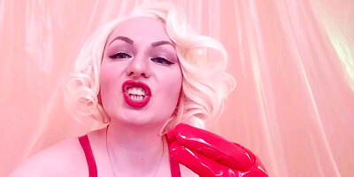 Strap-on POV video: topless Mistress in thigh high overknee boots with long gloves - Arya Grander