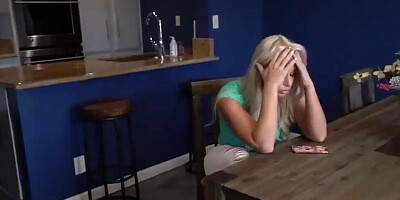 Astonishing Blonde MILF Takes Good Care of Stepson's Morning Wood