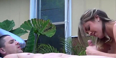 Katie and her Step Brother have some Outdoor Fun
