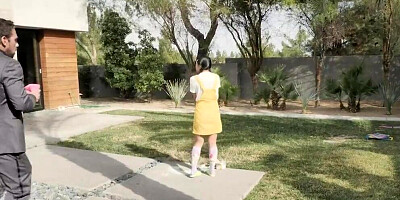 Cute little Asian FuckedBy her Neighbor Couple