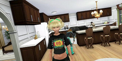 3D sex cartoon shows busty girl fingered and fucked hard