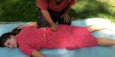 This kinky masseur loves to grope girls while massaging them