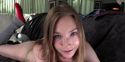 Claire Roos is playing with dick in front of the cam