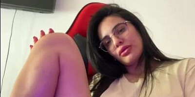 Beautiful Sexy Gamer Girl Touching and Fingering Herself Showing Boobs Ass and Pussy