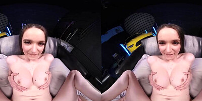 Hazel Moore is riding horny dude's hard prick in a VR