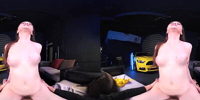 Hazel Moore is riding horny dude's hard prick in a VR