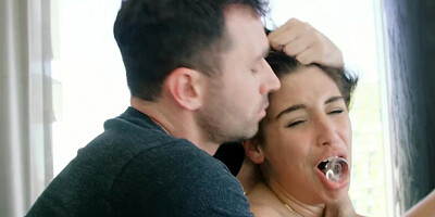 Abella Danger & James Deen are fucking on the chair
