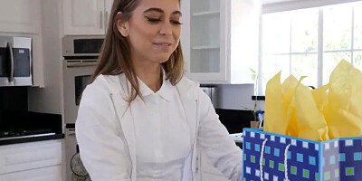 TINY4k Step daughter Riley Reid uses fathers day gift on step dad