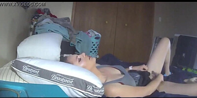 High School Step Daughter Discovered My Hidden Cam and Masturbated For Me
