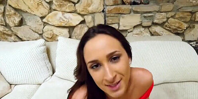 Open minded stepsister Ashley lets her brother play with her toys and ass