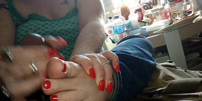72 Year old Italian Grandma Footjob /handjob