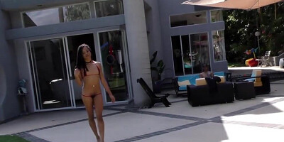 Foxy black girl Kira Noir is jumping on a hard white cock