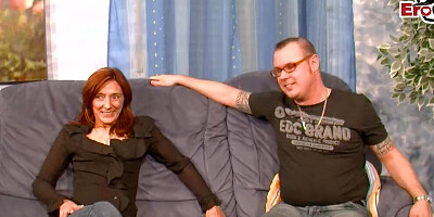 German wife surprise Husband with teen Girl for threesome at casting