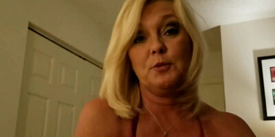Slutty blonde mature plays some kinky games with that cameraman