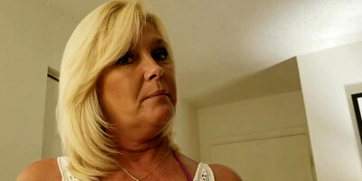Slutty blonde mature plays some kinky games with that cameraman
