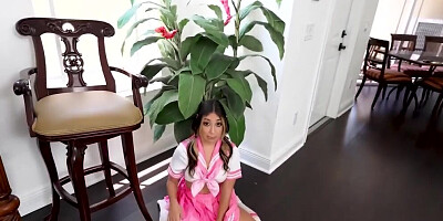 Horny guy licks petite schoolgirl and fucks her to the balls