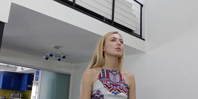 Sweet blonde Alexa Grace cheats on her boyfriend with his pal