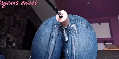 Mom with Machine Dildo gives herself many Gushy Cream Squirt Orgasms