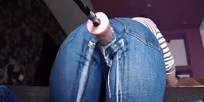 Mom with Machine Dildo gives herself many Gushy Cream Squirt Orgasms