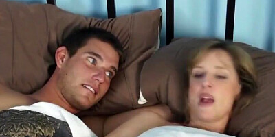 Horny stepson sneaked into the mommy's bed for quick sex