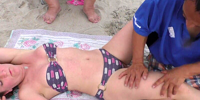 Naughty masseur touches that mature woman everywhere during a massage session