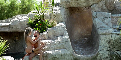 DEVILS FILM - Hottie Swinger Ella Reese Gets Her Pussy Fucked In The Pool And Gets A Hot Facial