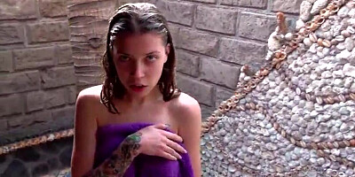Amateur cutie sucks a dick under the shower and gets fucked hard