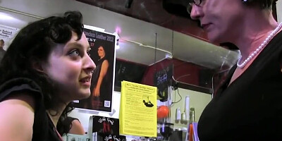 MILF in Glasses Fucks Her Stepdaughter in the Shop