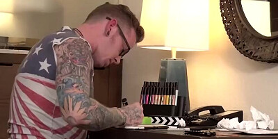 Lovely blonde sucks stepbrother's prick and gets bonked on the couch