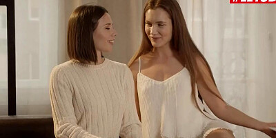 Two brunette teen dolls are treating each other with sensual pussy licking