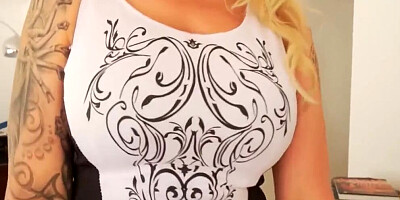 Full-bosomed blonde Ryan Conner gets cock anally after sucking it