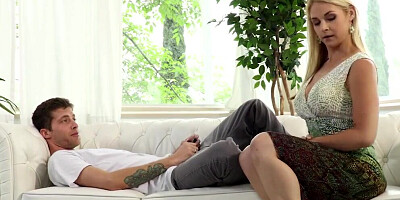 Horny Stepmom Adores Choking on Young Son's Dong