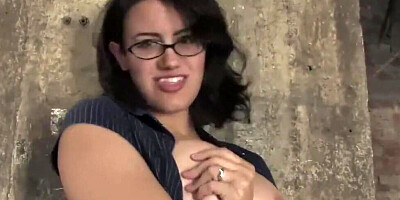 MILF with glasses is asked to take her clothes off before giving a blowjob