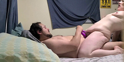 Chubby MILF and her man are filmed while having sex in the morning