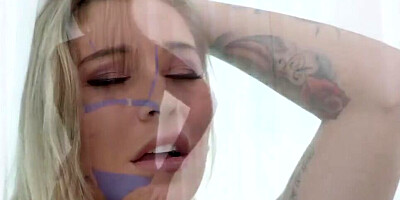 Tattooed blonde has her mouth, pussy, and butt dominated by a BBC