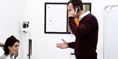 Hot redhead schoolgirl fucks her teacher in a classroom