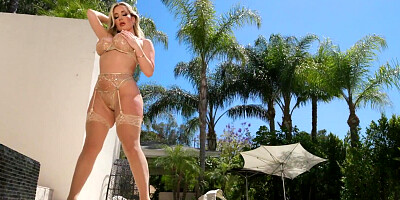 Savannah Bond's pussy gets clogged with two BBC's in this gangbang