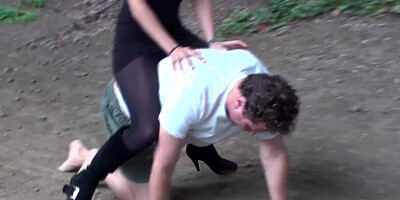 Amateur matures are having fun with their slaves in this video