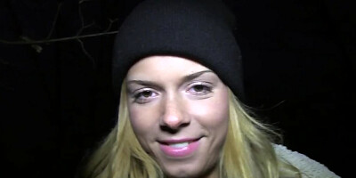 Slutty blonde Chrissy Fox sucks cock and gets fucked in the park for cash